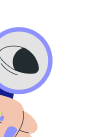 Ilustração de uma mão segurando uma lupa com um olho